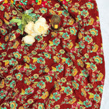 Bronze Floral Embroidered Crepe Silk Fabric
