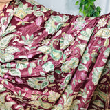 Chocolate Brown Floral Embellished Crepe Fabric
