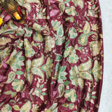 Chocolate Brown Floral Embellished Crepe Fabric