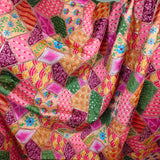 Blush Peach Geometric Embroidered Chinnon Fabric