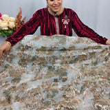 Ivory Floral Luxury Jacquard Fabric