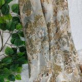 Ivory Floral Luxury Jacquard Fabric