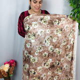 Beige Floral Printed Fabric