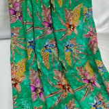 Green Floral Embroidered Silk Crepe Fabric