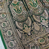 Dark Green Gold Jacquard Silk Saree
