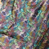 Dark Grey Floral Embroidered Chinnon Fabric