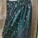 Royal Emerald Gold Jacquard Silk Saree