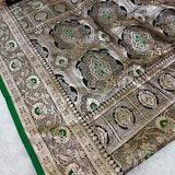 Royal Emerald Gold Jacquard Silk Saree