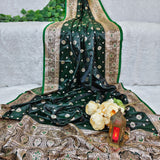 Royal Emerald Gold Jacquard Silk Saree