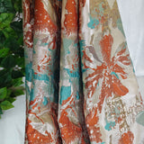 Luxury Orange Brocade Jacquard Fabric