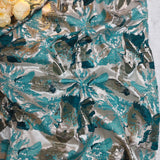Luxury Aqua Blue Brocade Jacquard Fabric