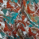 Luxury Orange Brocade Jacquard Fabric