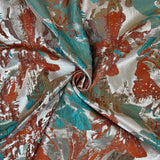 Luxury Orange Brocade Jacquard Fabric