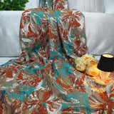 Luxury Orange Brocade Jacquard Fabric