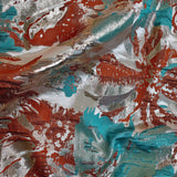 Luxury Orange Brocade Jacquard Fabric