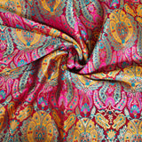 Royal Burgundy Brocade Jacquard Fabric