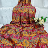 Royal Burgundy Brocade Jacquard Fabric