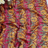 Royal Burgundy Brocade Jacquard Fabric