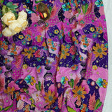 Luxury Purple Floral Crepe Silk Fabric