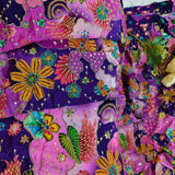 Luxury Purple Floral Crepe Silk Fabric