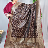 Royal Maroon Gold Jacquard  Silk Saree