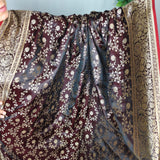Royal Maroon Gold Jacquard  Silk Saree