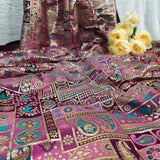 Plum Ornamental Jacquard Fabric