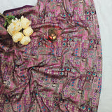 Plum Ornamental Jacquard Fabric
