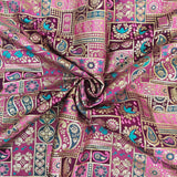 Plum Ornamental Jacquard Fabric