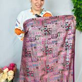 Plum Ornamental Jacquard Fabric