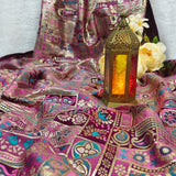 Plum Ornamental Jacquard Fabric
