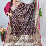 Royal Plum Gold Banarasi Silk Saree