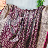 Royal Plum Gold Banarasi Silk Saree
