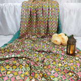 Mint Green Georgette Mirror Embroidered Fabric