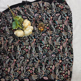 Royal Black Multicolour Embroidered Velvet Fabric