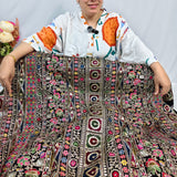 Royal Black Heritage Embroidered Velvet Fabric