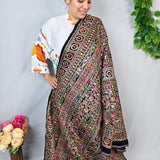 Royal Black Heritage Embroidered Velvet Fabric