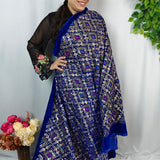 Royal Sapphire Blue Heavy Embroidered Velvet Fabric