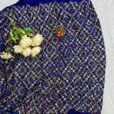 Royal Sapphire Blue Heavy Embroidered Velvet Fabric