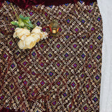 Royal Maroon Heavy Embroidered Velvet Fabric