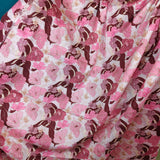 Luxury Blush Pink Floral Embroidered Chinnon Fabric
