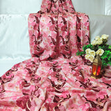 Luxury Blush Pink Floral Embroidered Chinnon Fabric