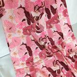Luxury Blush Pink Floral Embroidered Chinnon Fabric