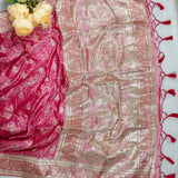 Royal Fuchsia Pink Silver Banarasi Silk Saree