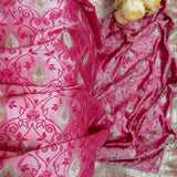 Royal Fuchsia Pink Silver Banarasi Silk Saree