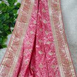 Royal Fuchsia Pink Silver Banarasi Silk Saree