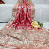 Royal Fuchsia Pink Silver Banarasi Silk Saree