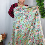 Mint Green Crepe Paisley Fabric