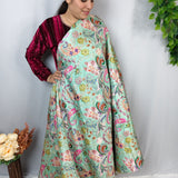 Mint Green Crepe Paisley Fabric