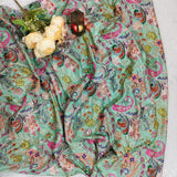 Mint Green Crepe Paisley Fabric